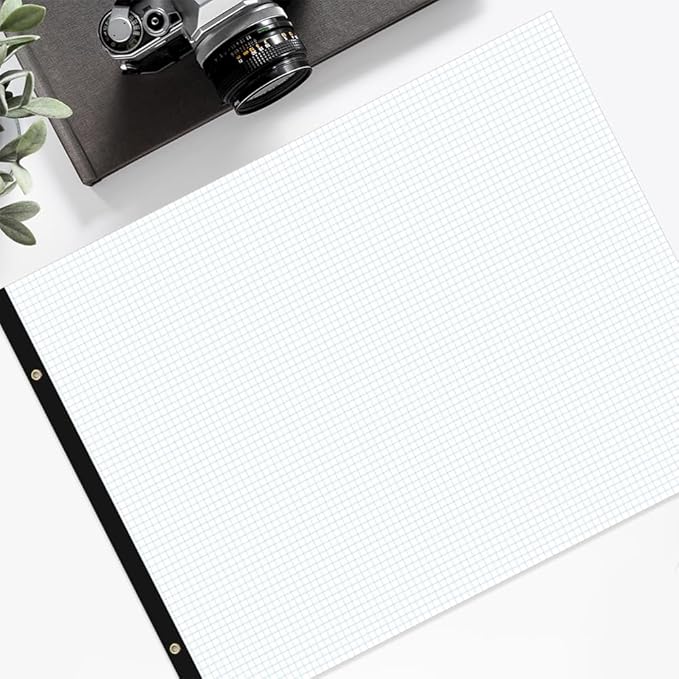 Large Engineering Graph Paper - 22" x 17" Grid Paper, 50 Sheets/100 Pages, 4"x4" Grid Pad, Giant Drafting Pad Sketching Graph Paper for Engineer Architect Designer Mathematician Draftsman