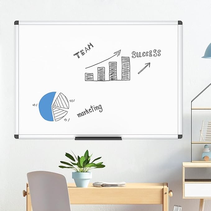 VIZ-PRO Magnetic Whiteboard/Dry Erase Board, 48 X 36 Inches, Pack of 2