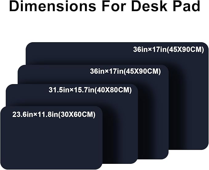 PU Leather Desk Pad Protector Gaming Mouse Pad Non Slip Desk Mat for Keyboard and Mouse Waterproof Desk Writing Pad for Office and Home Desk Accessories(Dark Blue, 35.4 * 17.7)