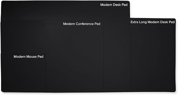 Leatherology Premium Black Full Grain Leather Modern Conference Pad – Slim Desk Mat for Laptop, Keyboard & Mouse | Professional Workspace