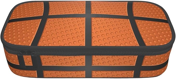 Basketball Ball Texture Pencil Case Big Capacity Storage Pencil Pouch Stationery Bags With Zipper Portable Pen Holder Box Organizer For Boys Girls Teens Student College School Office Supplies