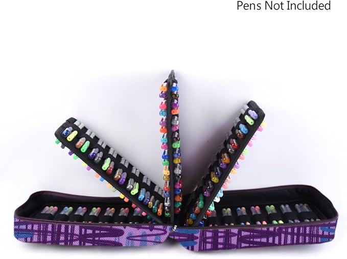 qianshan Pencil Case Holder Slot - Holds 202 Colored Pencils or 136 Gel Pens with Zipper Closure - Large Capacity Pen Organizer for Watercolor Pens or Markers - Perfect for Beginner and Artist Purple