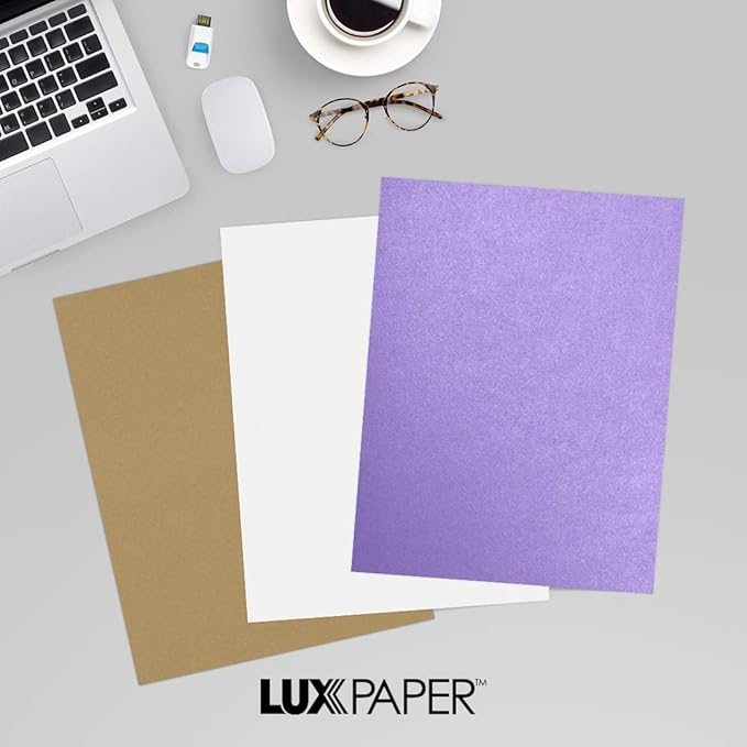 LUXPaper 8.5" x 11" Cardstock | Letter Size | Amethyst Metallic | 105lb. Cover (192lb. Text) | 50 Qty