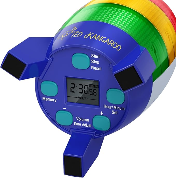 Countdown Timer! Blast Off Visual Timer for Kids with Audio Rocket, 0-24 Hour Countdown, Memory Function, Red Yellow Green Light, Easy Setup, Battery Operated for Classroom and Home Use