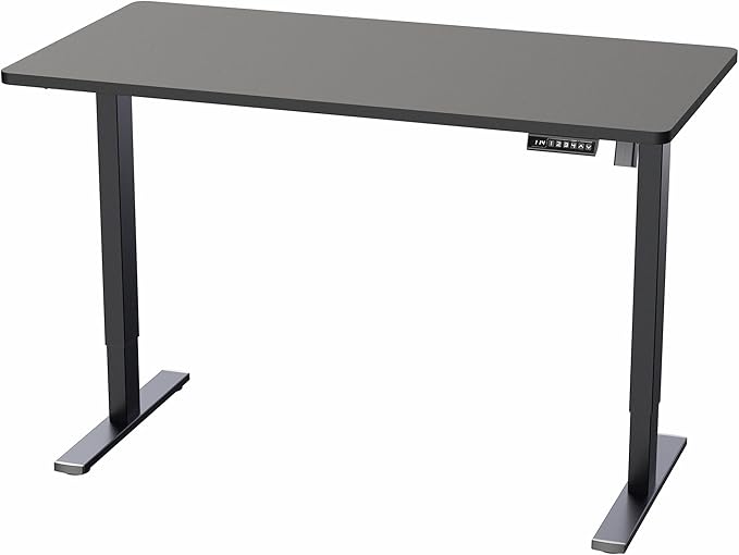 VIVO Electric 55 x 28 in Standing Desk, Memory Height Adjustment, 1B Series, Holds 220 lbs, One-Piece Black Top, Black Frame, DESK-KIT-1B55B