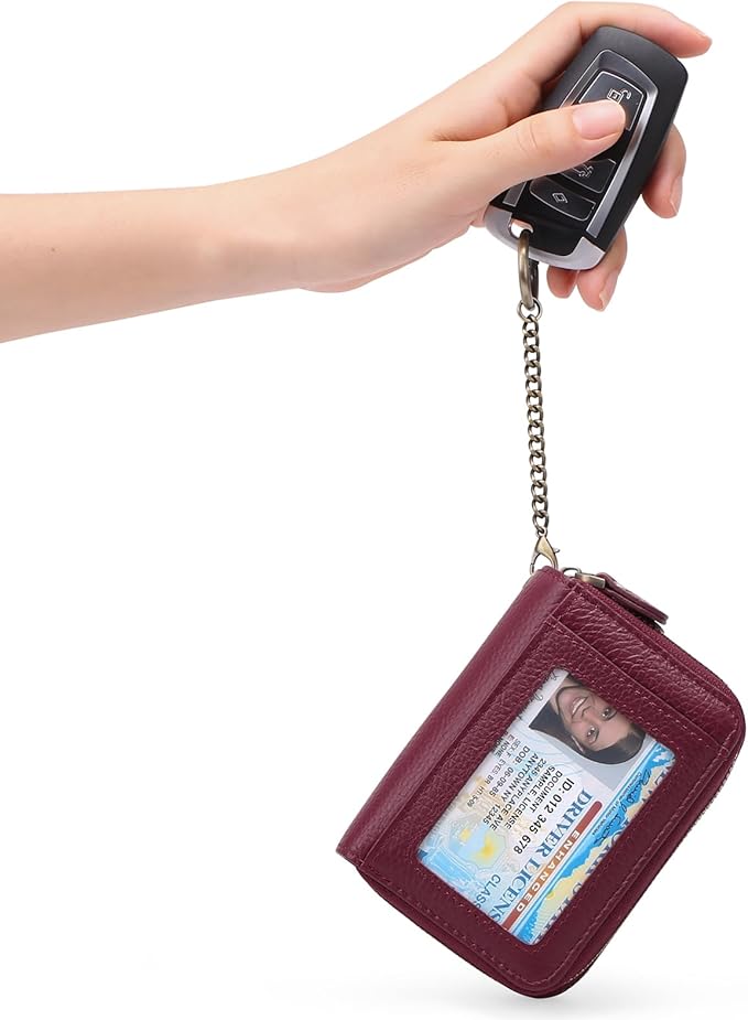 GOIACII Small Genuine Leather Wallet for Women, RFID Blocking Card Holder Wallet