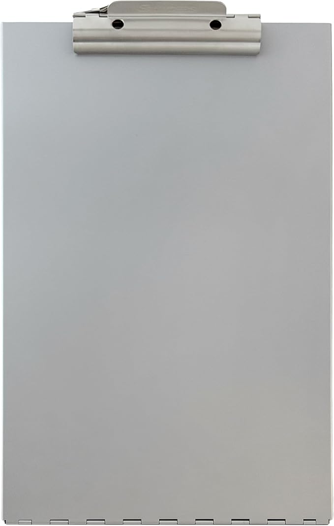 Saunders Metal Clipboard with Storage, Silver Single Layer Nursing Clipboard Folio, Legal Size Paper Organizer, Steel Clip with Self Locking Latch, Form Holder for Office, School & Work - Made in USA