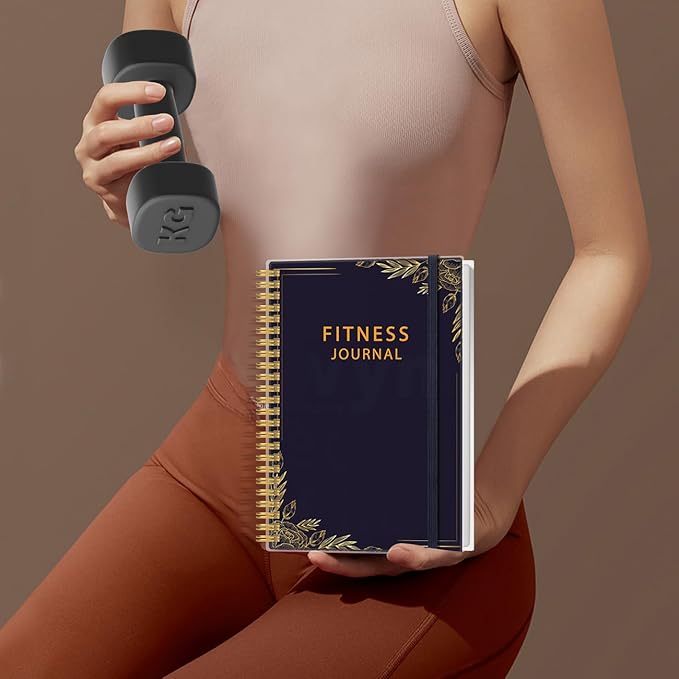 Simplified Fitness Journal for Women & Men,A5 Workout Journal/Planner Daily Exercise Log Book to Weight Loss, Gym, Muscle Gain, Bodybuilding Progress, 5.8"x8.3", Black