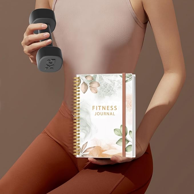 Simplified Fitness Journal for Women & Men,A5 Workout Journal/Planner Daily Exercise Log Book to Weight Loss, Gym, Muscle Gain, Bodybuilding Progress, 5.8"x8.3", Pink Flower