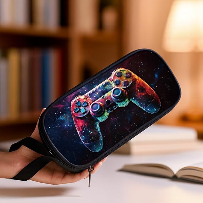 HiGaits Pencil Case for Boys,Multi-Slot Large Capacity Pencil Pouch with Soft Zipper, Durable Pen Box Game Controller