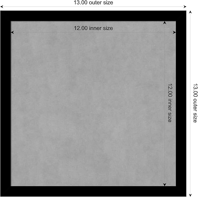 Amanti Art Black Framed Magnetic Board 13x13 X-Small Vision Board for use with Magnets, 100% Metal Sheet to Display Items as Office Decor or for Home Organization in mudroom, Kitchen or Kids Room
