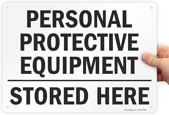 SmartSign "Personal Protective Equipment, Stored Here" Sign | 10" x 14" Plastic