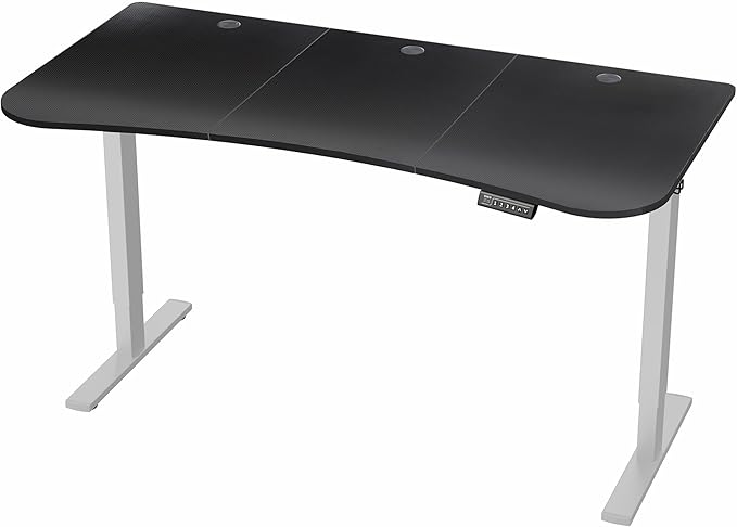 VIVO Electric 63 x 32 in Standing Desk, Memory Height Adjustment, 1B Series, Holds 220 lbs, Black Carbon Fiber Top Gray Frame, DESK-KIT-1G1R