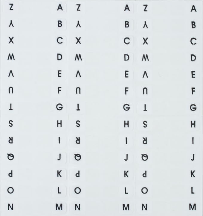 Redi-Tag Alphabetical Tabs, A - Z Pre-Printed Divider Tabs, Permanent Adhesive Index Labels,Divider Labels for School, Home and Office, 7/16" x 1", White, 104 Tabs Per Pack, (B31005)