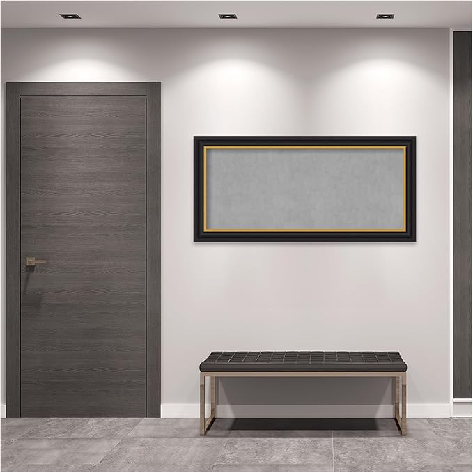 Amanti Art Black Framed Magnetic Board 26x54 Oversize Vision Board for use with Magnets, 100% Metal Sheet to Display Items as Office Decor or for Home Organization in mudroom, Kitchen or Kids Room