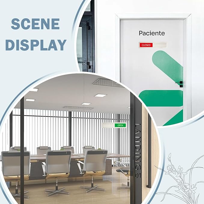 Open Closed Sign, Open Signs Privacy Slide Door Sign Indicator for Business Storefront, Restroom, Office Door, Wall, Window, Restaurants, Retail Salon Shops,7'' x 1.5'' - Stainless Steel,Silver