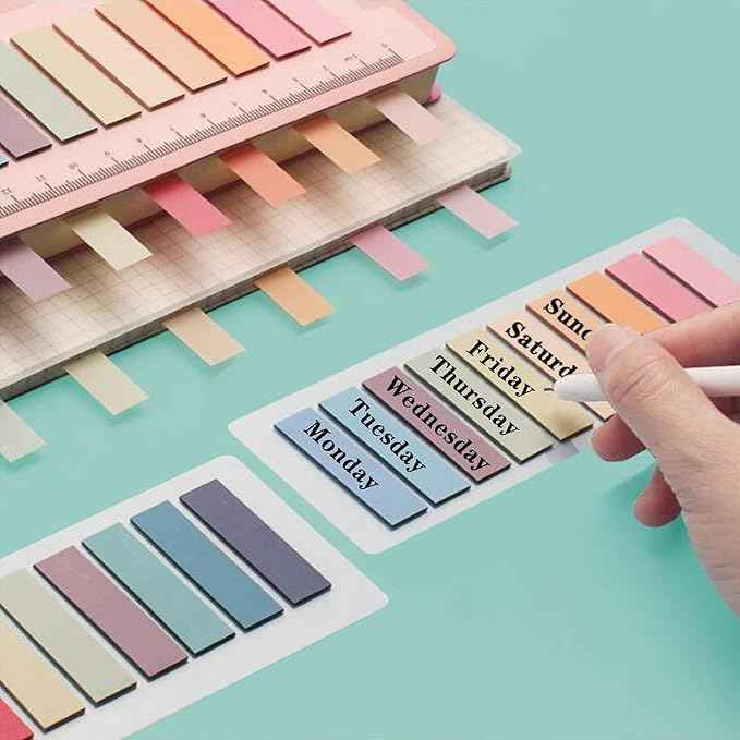 ELII 3600pcs Book Tabs,Writable Translucent Tabs for Annotating Books,Transparent Sticky Notes Page Markers for Notebooks, Writable and Repositionable Book Flags Strip Index Tabs