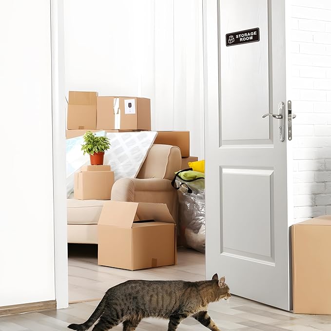 Storage Room Door Sign for Business and Home, Self-Adhesive Durable Modern Storage Room Sticker, Authorized Personnel Only Signs for Industry, Hospital, Restaurants, Private Area