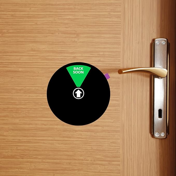 Office Door Sign,6 Inch,Do Not Disturb,Come in Welcome,Back Soon,in A Meeting,Out of Office,Working Remotely Symbol,Magnetic Door Sign for Workspace, Conference Room Any Room That Needs Privacy-Black