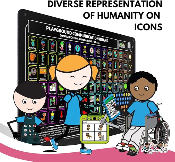Weather-Proof Aluminum School Playground Communication Board for Autism - Outdoor Inclusive Communication Aid, Lightweight & Durable for Autism & Inclusive Play