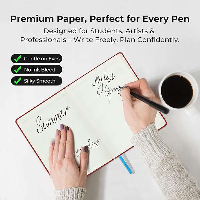 IN-LUXPRO Planner 2026 Daily Weekly and Monthly,6.5"x3.75",12 Months Spiral Bound Calendar Agenda with Self-adhesive Pen Holder,2026 Appointment Book with Vegan Leather Soft Cover,Red