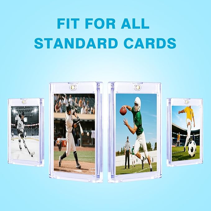 60-Pack Magnetic Card Holders - 35pt One Touch Card Holder, UV Protection Clear Acrylic Trading Card Case, Card Protector for Baseball, Game, Sports Cards, Fit for Standard Cards Storage and Display
