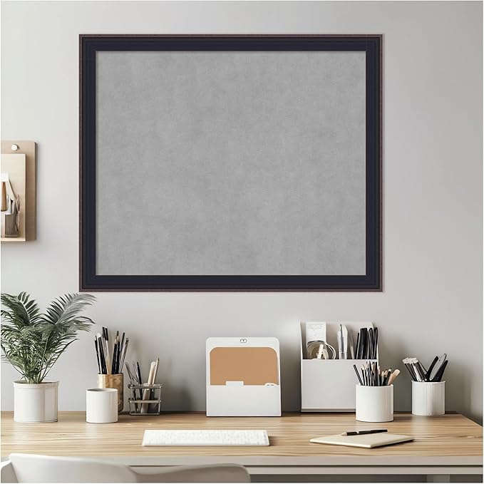Amanti Art Black Framed Magnetic Board 23x27 Medium Vision Board for use with Magnets, 100% Metal Sheet to Display Items as Office Decor or for Home Organization in mudroom, Kitchen or Kids Room