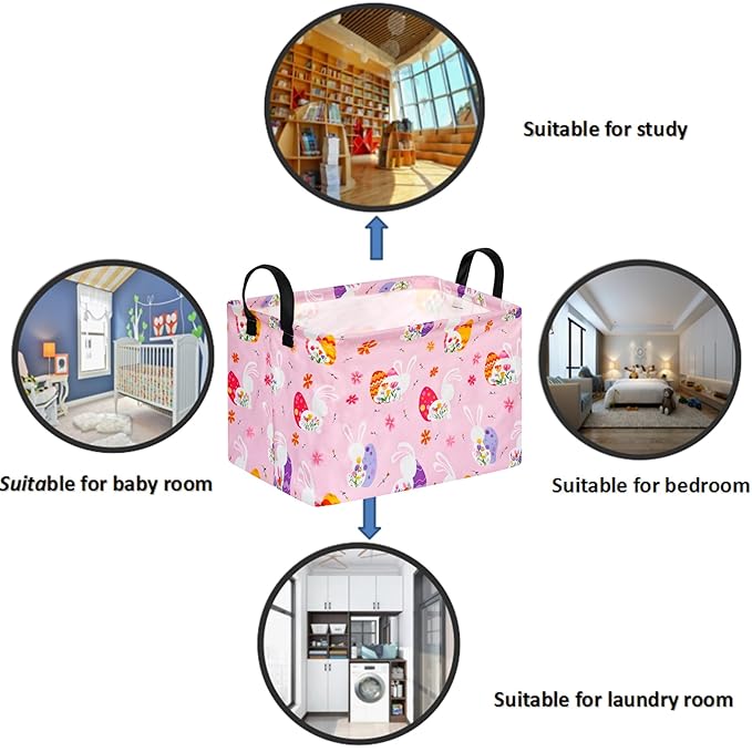 FUULOXE Storage Bin for Shelves Rectangle Closet Baskets Foldable Box with Handles Storage Bins, Storage Boxes for Home Office Car Dormroom