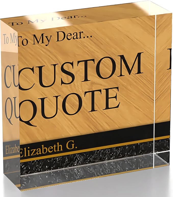 Personalized Gifts, Custom Quote Block Letter Board,Crystal-Clear Acrylic with Gift Box,17 Styles, Holiday and Christmas Gift for Mom, Dad, Girlfriend, Him or Her, Husband, Wife (4"x4, Nolan)