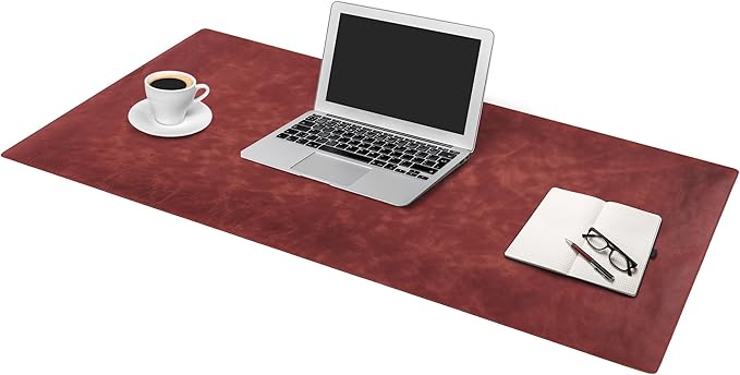 Node Leather - Genuine Leather Desk Mat - Executive Real Leather Desk Pad - Large (18 3/4" X 35 3/4") | Non-Slip Desk Blotter