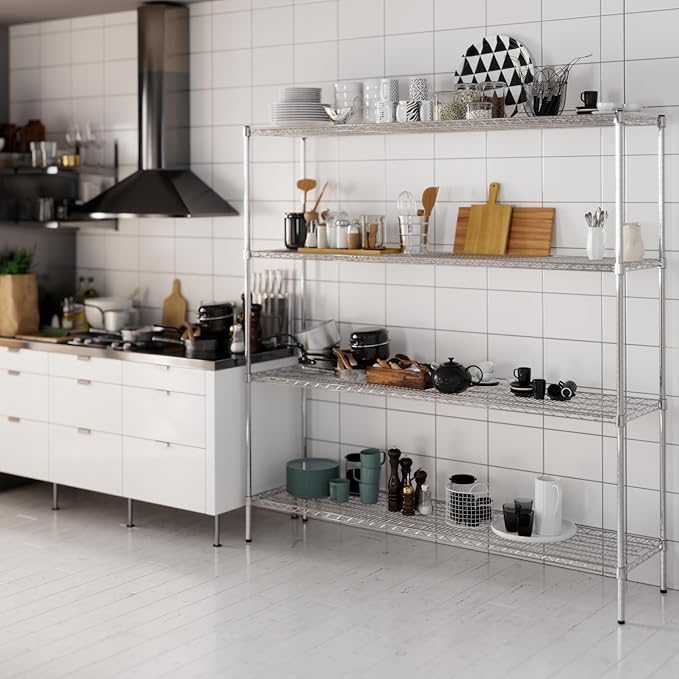 Regal Altair 18" Deep x 72" Wide x 74" Height Wire Shelving Kit | 4-Tier | NSF Commercial Storage Rack Unit