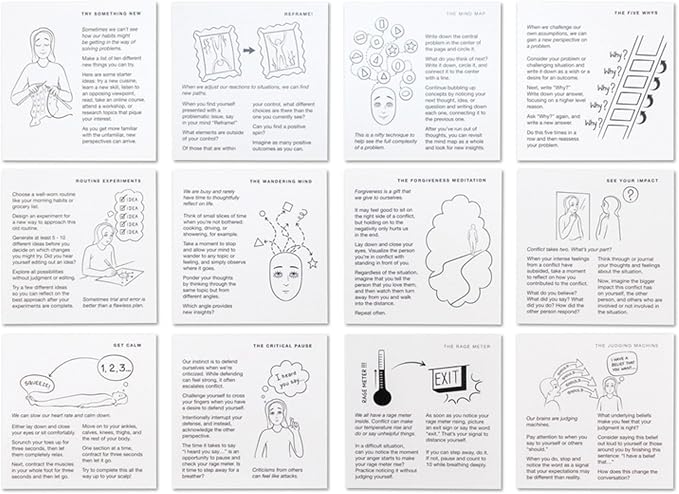Mindfulness Cards Deluxe Artist Edition 48 Research-Backed Techniques for Real-Life Situations, Emotional Intelligence, Growth Mindset, Conflict Resolution, & Daily Mindfulness