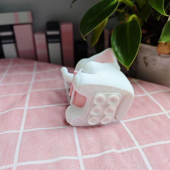 RhyNSky Elephant Stamp Roll Dispenser - Postage Stamp Holder for Roll of 100 Stamps, Stamps NOT Included, 1.18" Core, White, C02