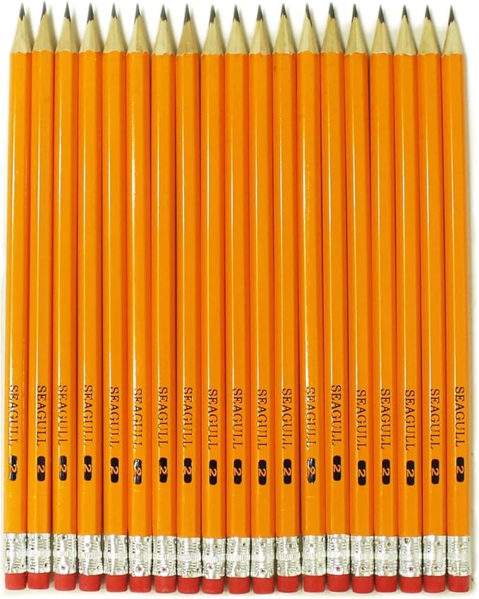 Seagull 1000 Count Bulk Pack Pencils Pre-sharpened with Erasers Yellow Graphite Pencils for Back to School Teacher Supplies, No. 2 HB for Writing Drawing Sketching