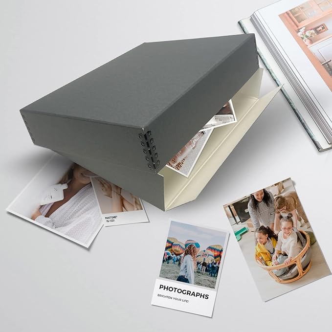 Lineco Museum Archival Storage Box, 11.75x15.25x3 in. Drop Front Design. Acid-Free with Metal Edge. Organize Photos, Pictures, Prints, Documents, Crafts, DIY. Gray, 2 Pack