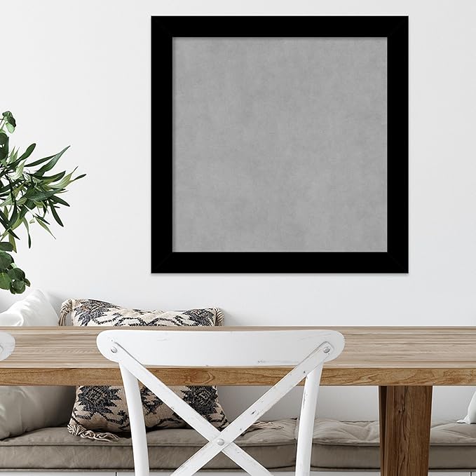 Amanti Art Black Framed Magnetic Board 23x23 Medium Vision Board for use with Magnets, 100% Metal Sheet to Display Items as Office Decor or for Home Organization in mudroom, Kitchen or Kids Room