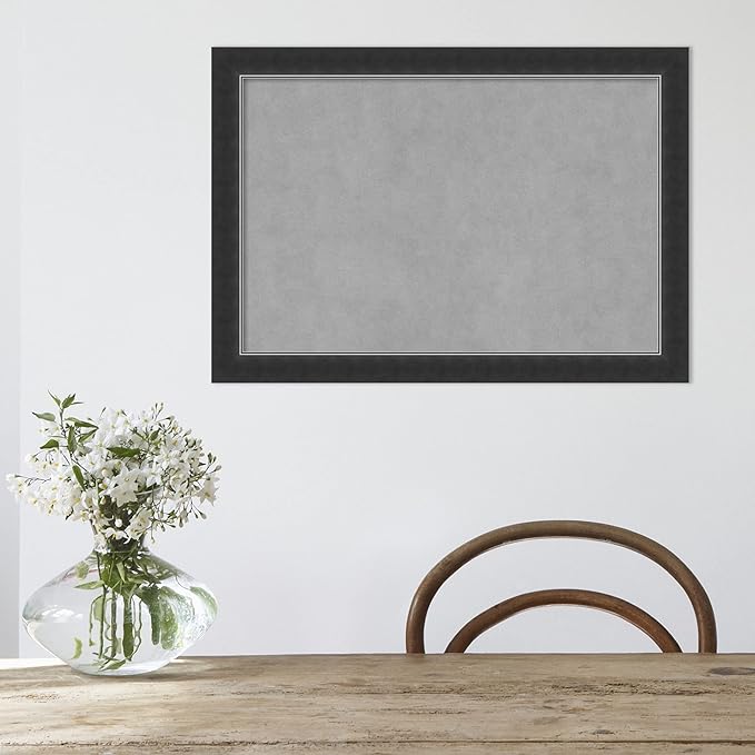 Amanti Art Black Framed Magnetic Board 19x27 Medium Vision Board for use with Magnets, 100% Metal Sheet to Display Items as Office Decor or for Home Organization in mudroom, Kitchen or Kids Room