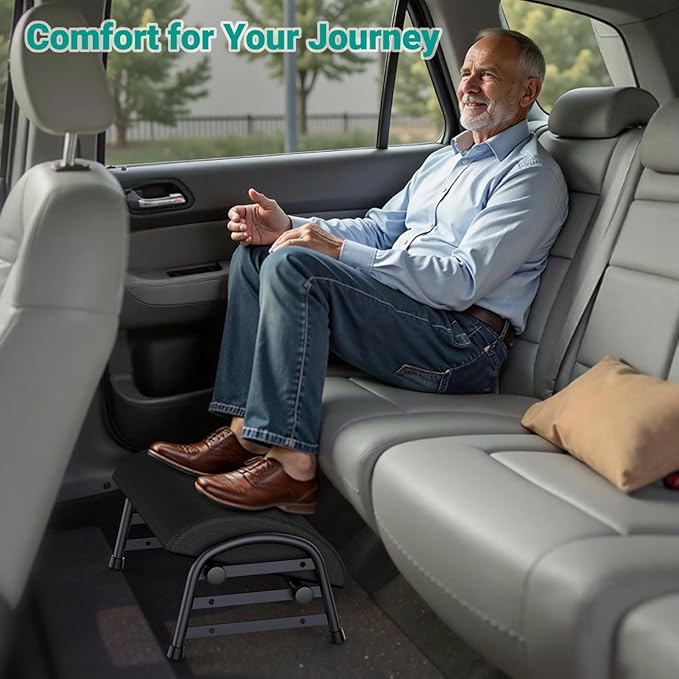 YEASHEIN Adjustable Foot Rest for Under Desk at Work, Ergonomic Under Desk Footrest with 6 Positions, Foot Stools for Under Office Desk Chair, Leg Rest for Home, Car, Computer, Gaming Accessories
