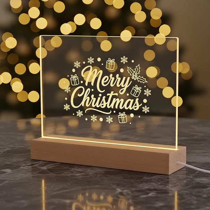FRELWIM 13 x 9 Inch LED Drawing Writing Lumi Board with Colors, Clear Acrylic Light Up Desk Table Dry Erase Message Memo Note Board with Stand (Colorful, Large)