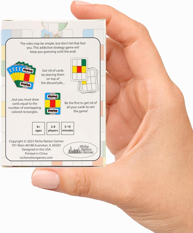 Overlap - Award-Winning Deceptively Simple Strategy Card Game for Adults and Families - 2 Player Game or Up to 8 Players - Easy to Learn Mensa Recommended Brain Game