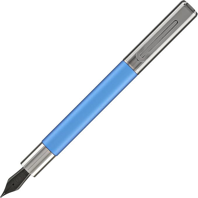 Monteverde USA Ritma Fountain Pen in Blue – Omniflex Nib, Flexible JoWo Stainless Steel, Refillable Ink Cartridge/Converter – Ideal for Calligraphy & Artistic Expression