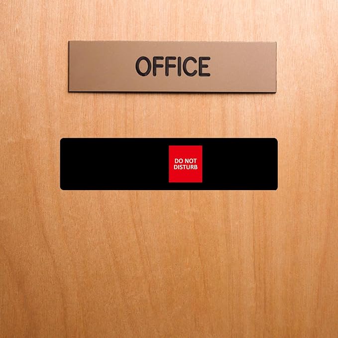 Office Door Sign,Do Not Disturb/Come in Welcome/Out of Office/in a Meeting/Working Remotely/Back Soon Sign,Let Others Know Before Entering,6 Status Privacy Door Signs Available and Away for Conference Room & Meeting-Acrylic,(10" X3", Black)