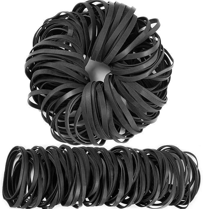 AMUU Rubber Bands Black Size #64 About 0.5 lb 110 Pcs Tactical Rubber Bands for Office Supplies Home Money Elastic Bands