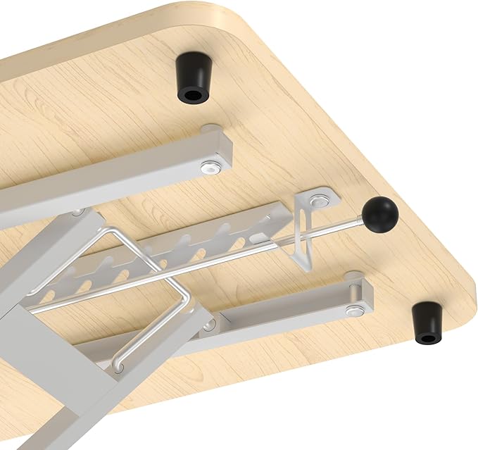 Decoholic Light Wood Small Single 24 inch Scissors Lift Keyboard and Mouse Riser ,Height Adjustable Standing Desk Converter,for Ergonomic Sit Stand Workstations (24 inch NW)