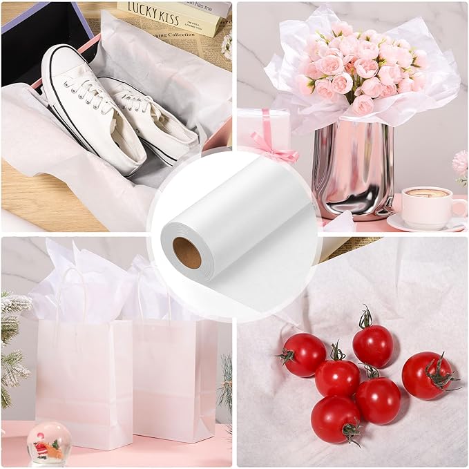 Tracing Paper Roll 17in x 50yd, White Trace Paper Pattern Paper Translucent Tracing Paper for Sewing, Drawing, Sketching, Gift Wrapping