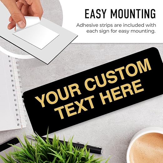 Custom Wall or Door Sign, Personalized Plaque Engraved Message for Bussiness, Property and Home Indoor/Outdoor, 4x12 Inches, Made in USA by Sigo Signs - Square