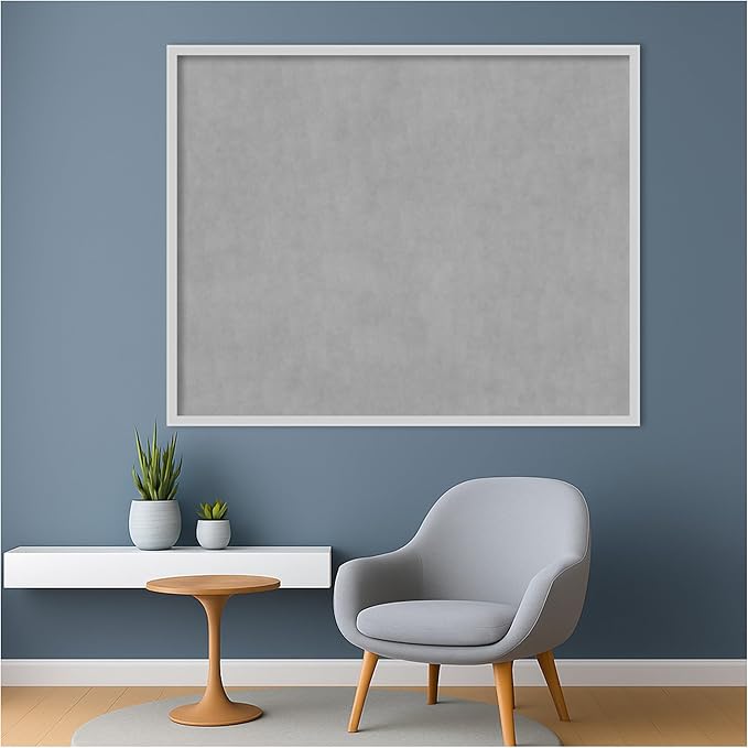 Amanti Art Silver Framed Magnetic Board 33x41 X-Large Vision Board for use with Magnets, 100% Metal Sheet to Display Items as Office Decor or for Home Organization in mudroom, Kitchen or Kids Room