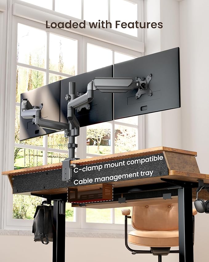 ErGear Electric Standing Desk with 4 Drawers, Height Adjustable Desk with Storage, C-Clamp Mount Compatible, Computer Home Office Table with Cable Management Tray