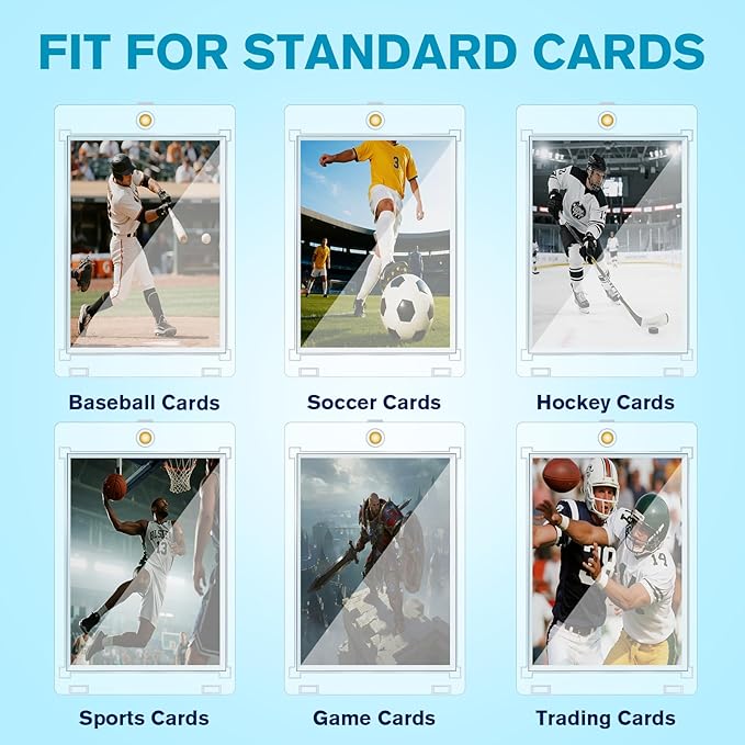 30-Pack Sleeved Card Magnetic Holders - 35pt One Touch Card Holder, Includes 30 Soft Soft Card Sleeves, Insert Card into Sleeve First, Then into Holder, Fits Trading Cards, Baseball & Game Card
