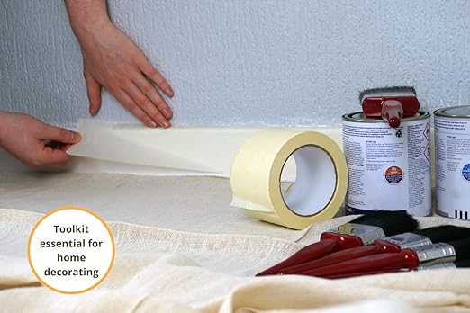 GTSE Masking Tape, 1 Roll, 2 inches x 55 Yards (164 ft), Multi-Surface Adhesive Painting Tape, Perfect for Painting, Home, Office, School, Art, Crafts, Glass, Vinyl